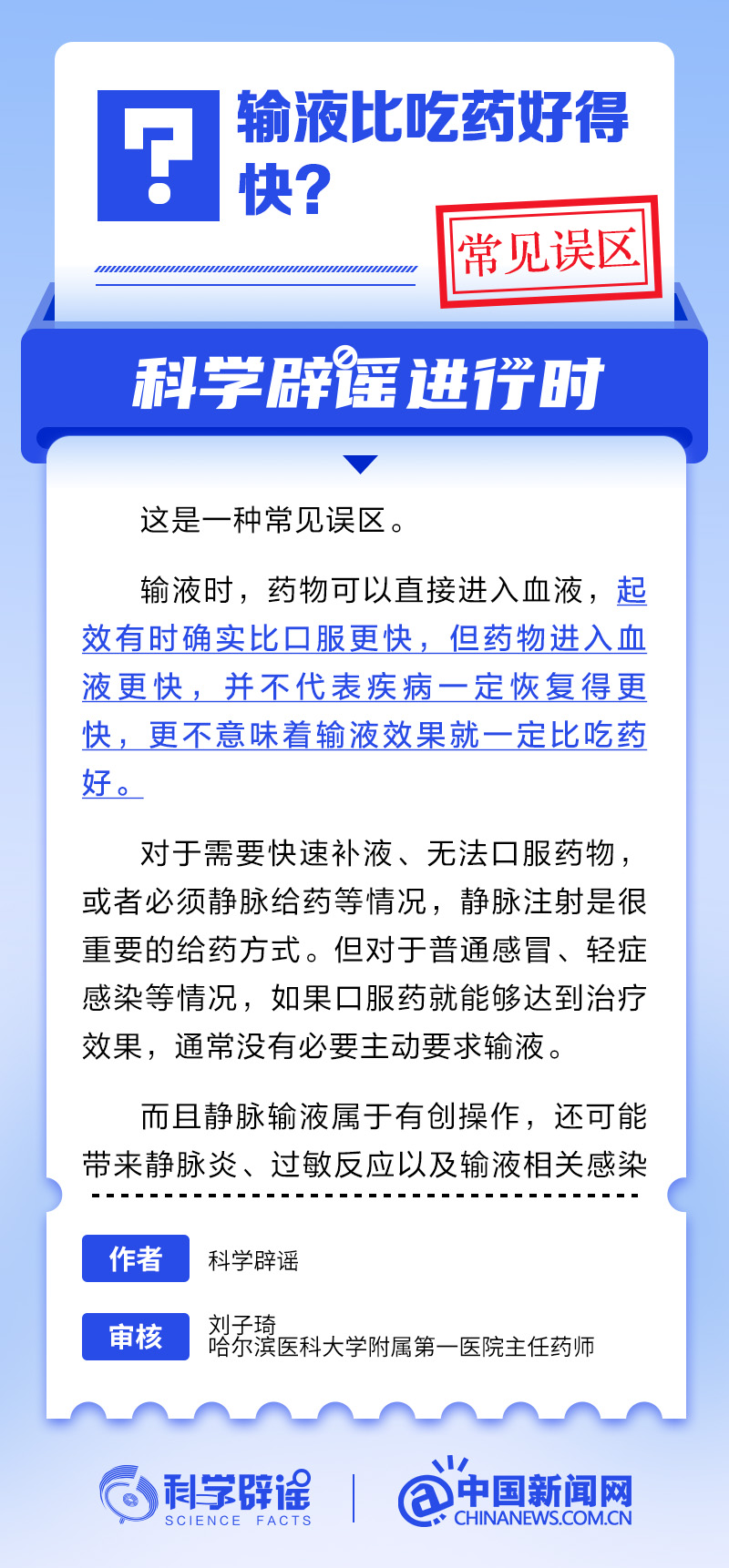 输液比吃药好得快吗？丨中新真探